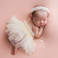 dvotinst newborn photography props baby outfit baby tutu skirts princess pearls headband fotografia studio shooting photo props