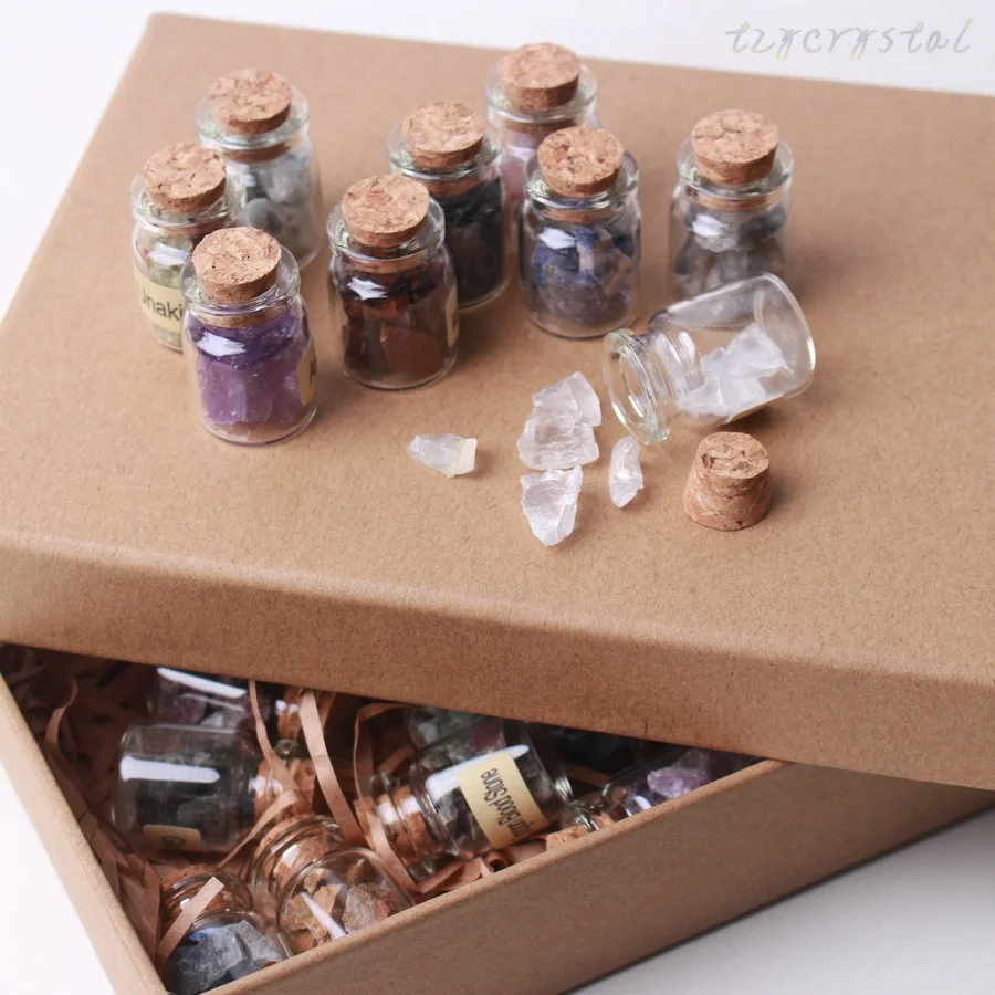 32 шт. шероховатый мини кристаллический камень образец желания бутылка украшение