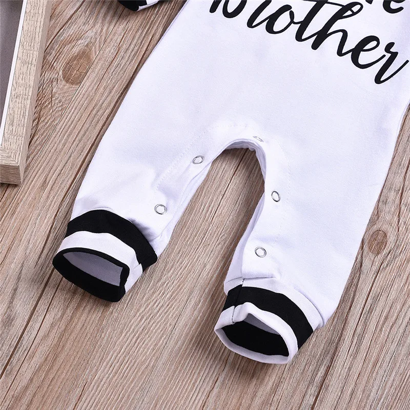 

Newborn Baby Girls Boys Letter Stripe Long Sleeve Cotton Romper Jumpsuit ubranka dla niemowlat #3AA21