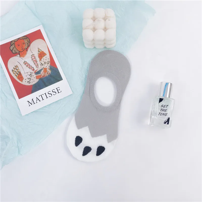 

Women Socks Funny Cute Cartoon Animal Print Socks Invisible Silicone Non Slip Boat Socks Girl Ankle Low Short Socks