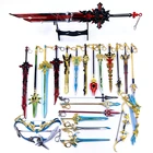 40 стилей игры Genshin воздействия меч японского аниме фигурка с оружием HuTao Клее Чжунли Diluc крепление для спортивной камеры Xiao сплава модель игрушки брелок коллекции для G