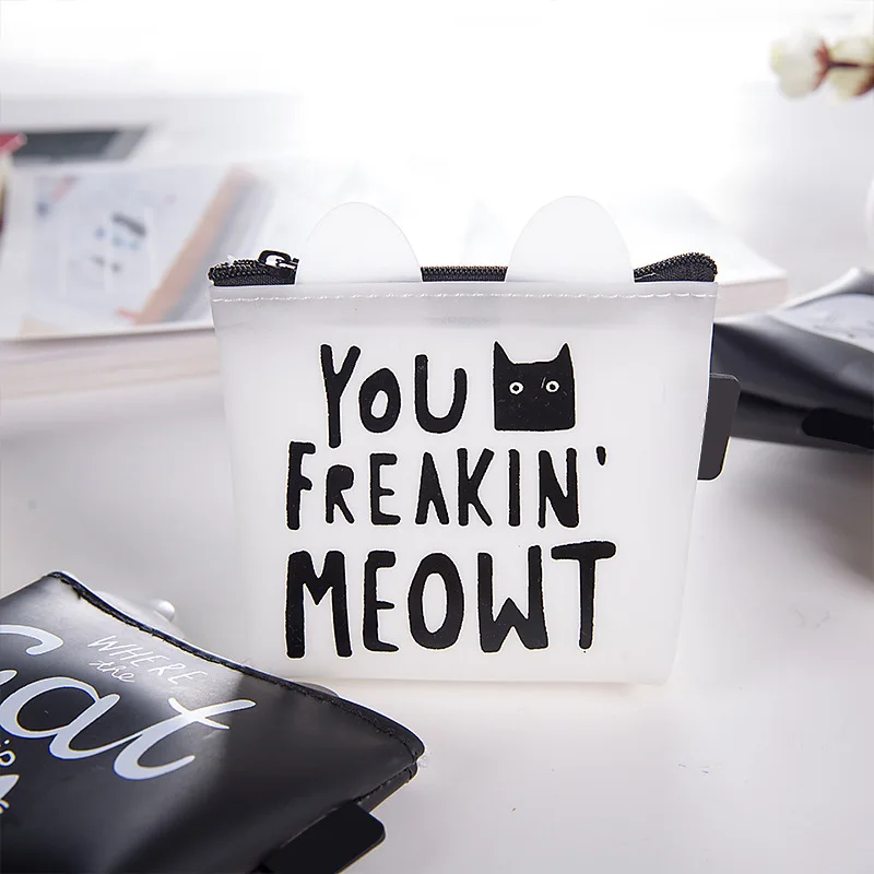 1 шт. Портативная сумка для макияжа с милым котом чехол хранения монет Дорожный