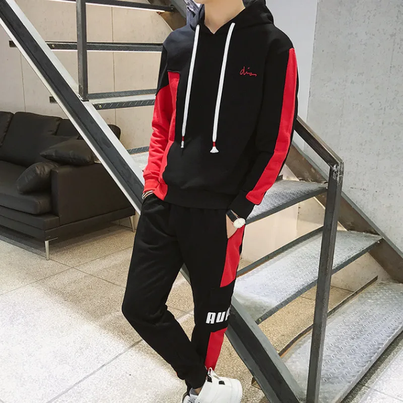 Мужские спортивные костюмы из двух предметов толстовка с капюшоном и штаны 2 шт. |