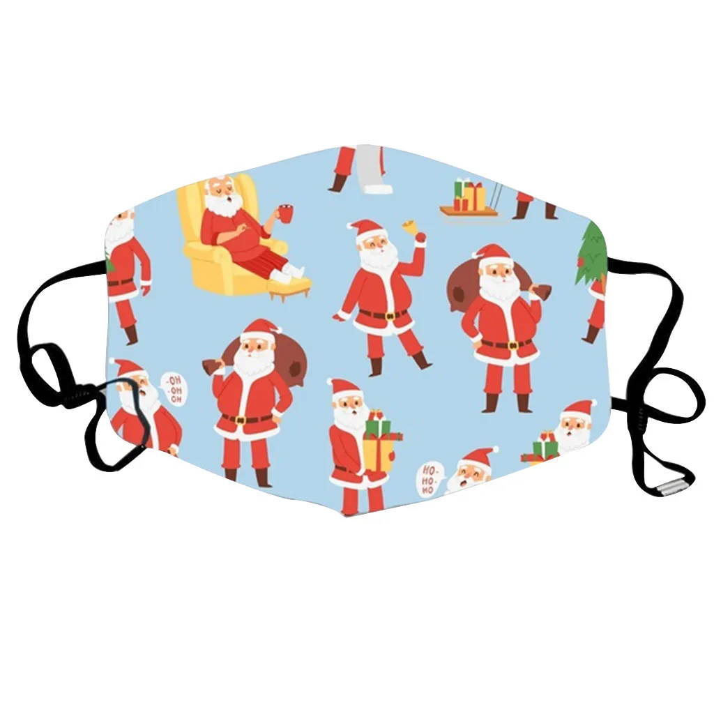 Спасательная дышащая многоцелевая маска унисекс с рождественским принтом