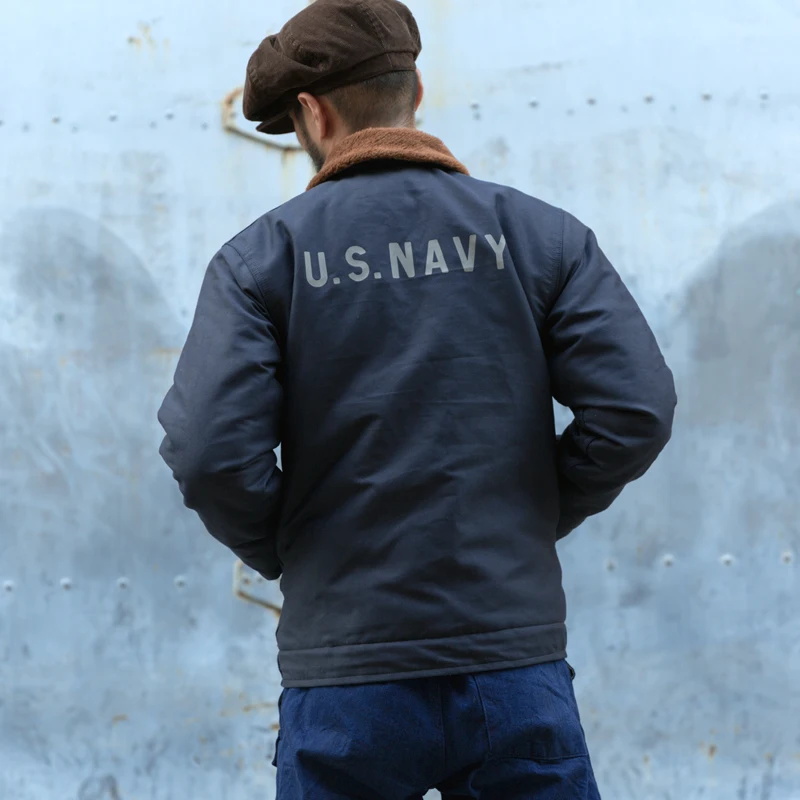 N1 прочитайте описание! Азиатский размер Бронсон темно-синяя куртка палуба N1 Мужская короткая Военная Толстая теплая шерстяная куртка 3 цвета