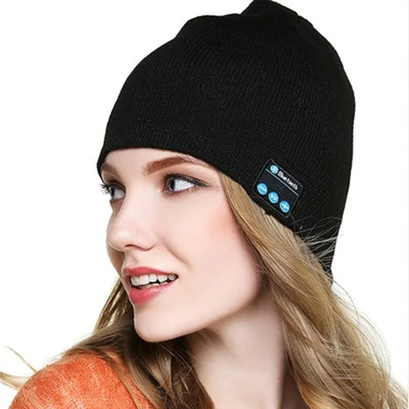 

Winter Bluetooth-compatible USB Rechargeable Music Headset Warm Knitting Beanie Hat Cap