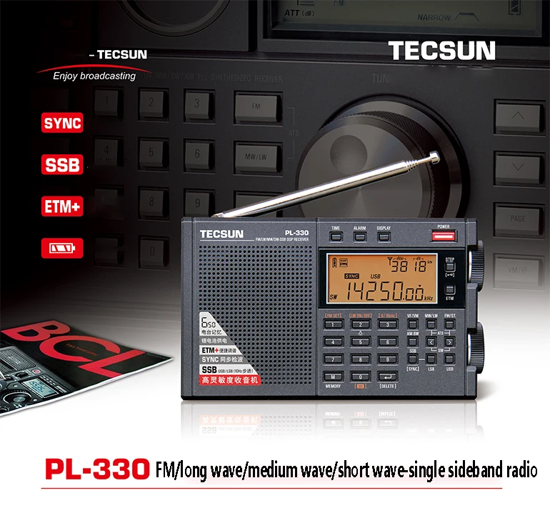

Портативный радиоприемник Tecsun PL-330 64-108 МГц, приемник DSP, коротковолнового радио PL330