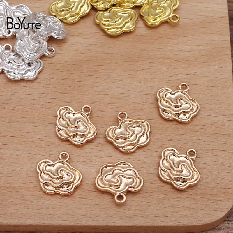 

BoYuTe (50 Pieces/Lot) 15*15MM Metal Alloy Cloud Charms Materials DIY Handmade Jewelry Findings Components