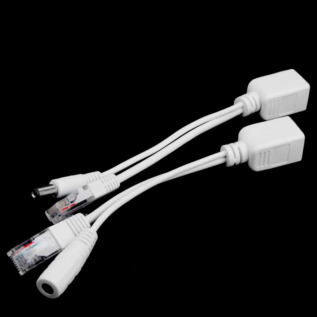 Упаковка из 2 блоков питания через Ethernet разъем POE экстрактор сепаратор кабели провода