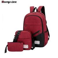3 set anti theft backpack men women casual backpack travel laptop backpack school bag male bag backpack high quality fashion