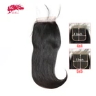 4x4 5x5 HD кружевная застежка бразильская прямая кружевная застежка с предварительно выщипанной линией волос Ali Queen Hair 10-20 дюймов с бесплатной доставкой