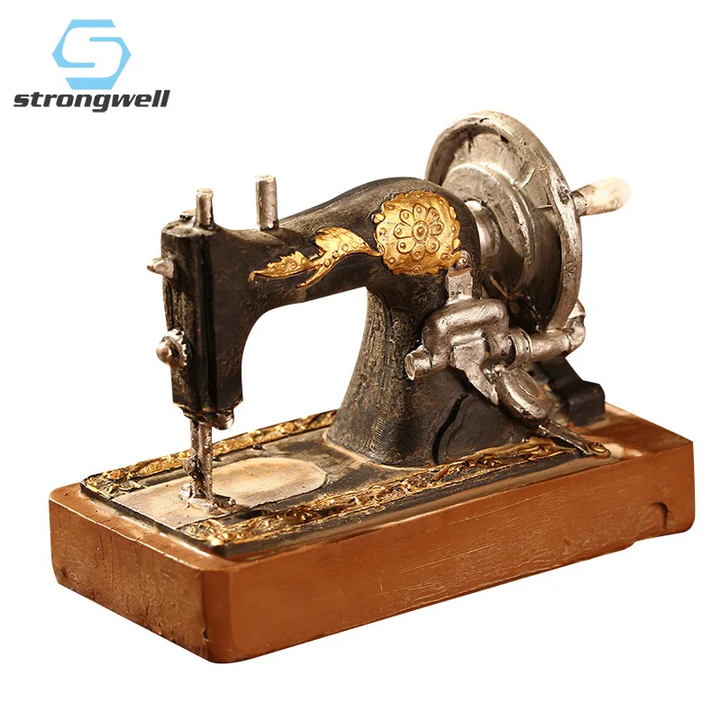 

Strongwell ретро-модель швейной машины, ремесла, винтажные миниатюрные фигурки, ремесло из смолы, Ностальгический Декор для дома, подарки на день...