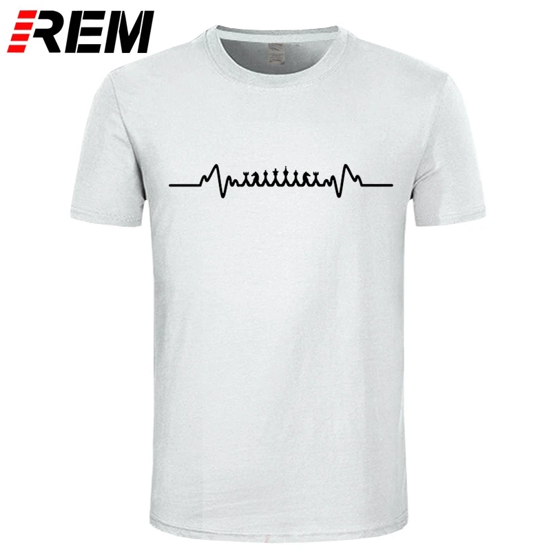 Мужская хлопковая футболка с коротким рукавом REM забавная шахматным рисунком