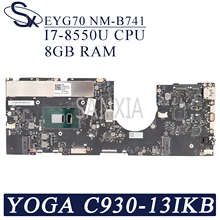 KEFU EYG70 NM-B741 Laptop motherboard for Lenovo YOGA C930-13IKB original mainboard 8GB-RAM I7-8550U CPU