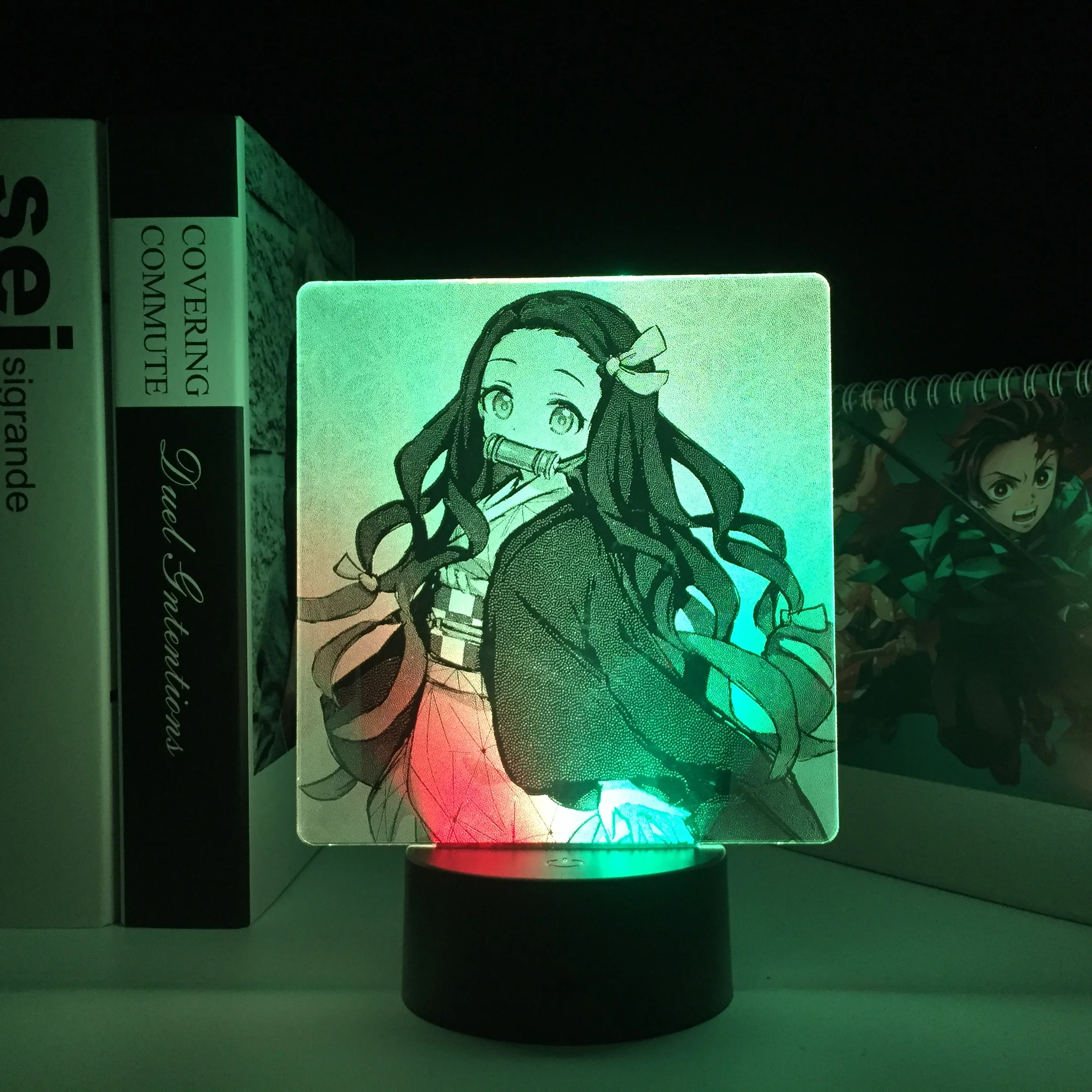 

Long-Haired Girl Biting Something 3D Lamp Visual Illusion Acrylic Light Guide Plate for Children Couple Festival Birthday Gifts