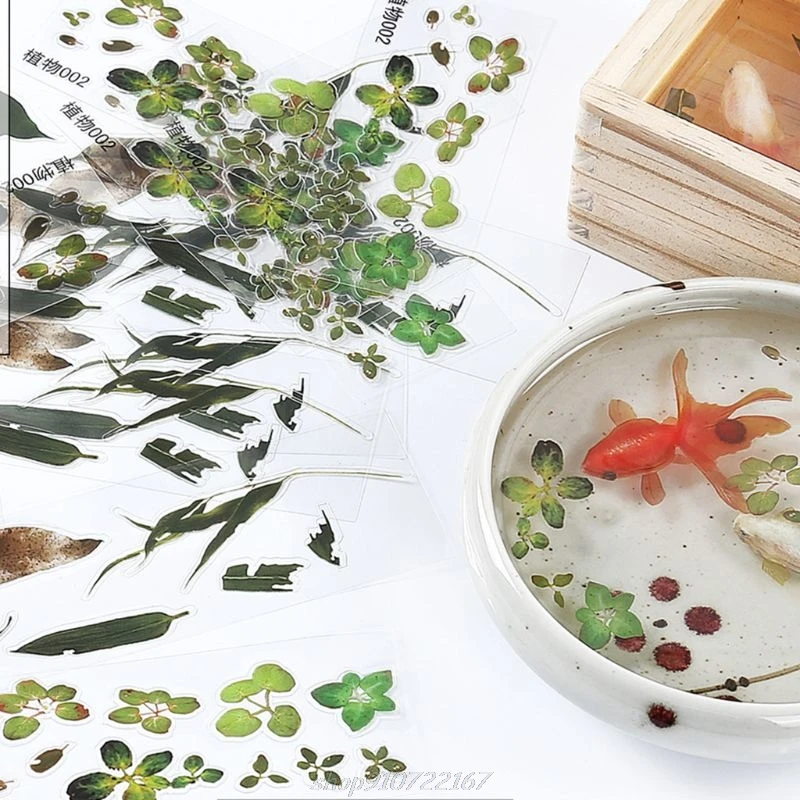 

16 Pcs/set DIY Crystal Epoxy Filler 3D Resin Painted Goldfish Leaf Duckweed Filling Crafts Making Material Sticker N12 20