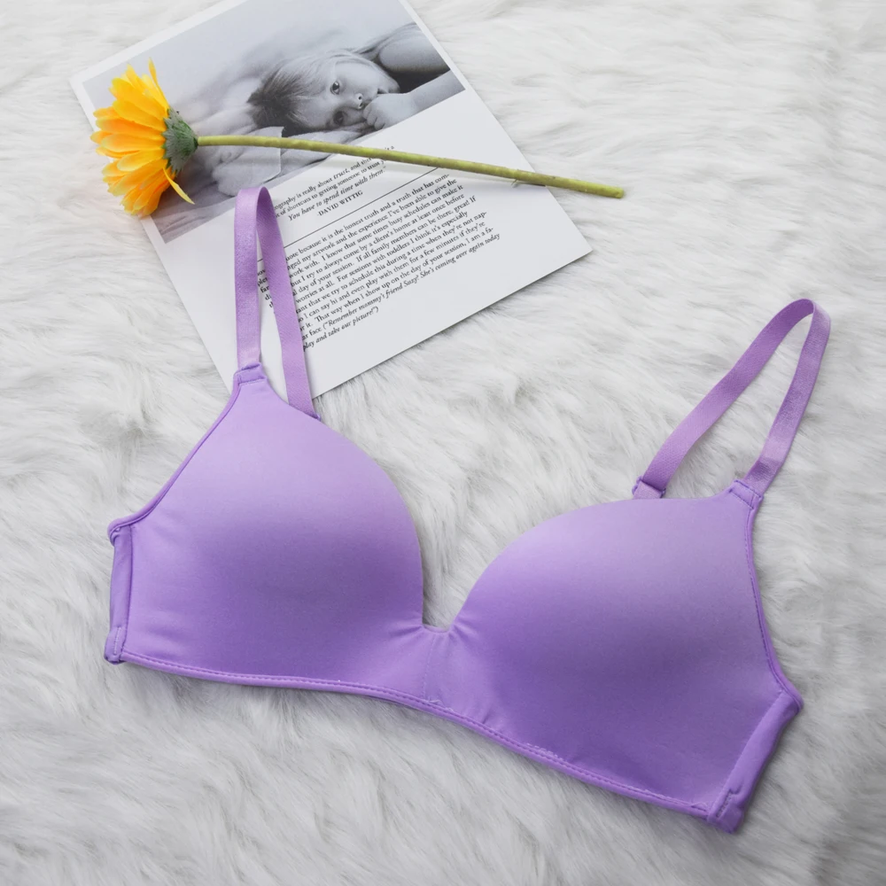 purple Женские бюстгальтеры без косточек Brassiere, сексуальные, бесшовные, с глубоким вырезом и удобной посадкой - Цвет: purple