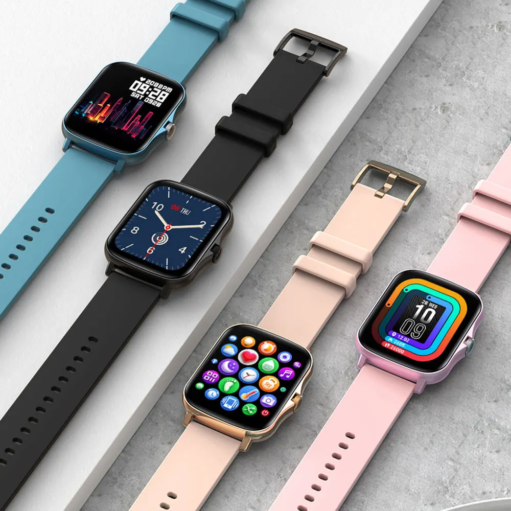 Roruite 1.69 Inch Full Touch Smart Watch 2021 Fitness Tracker Information Push Waterproof Smartwatch Men's Women For Ios Android