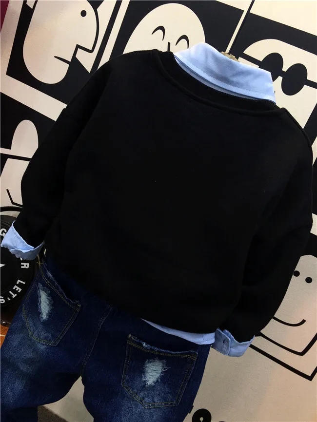 Spring Autumn boys clothing Baby sweatshirt or shirt ripped jeans kids children toddler letter print top 2 to 7 yrs | Детская одежда и