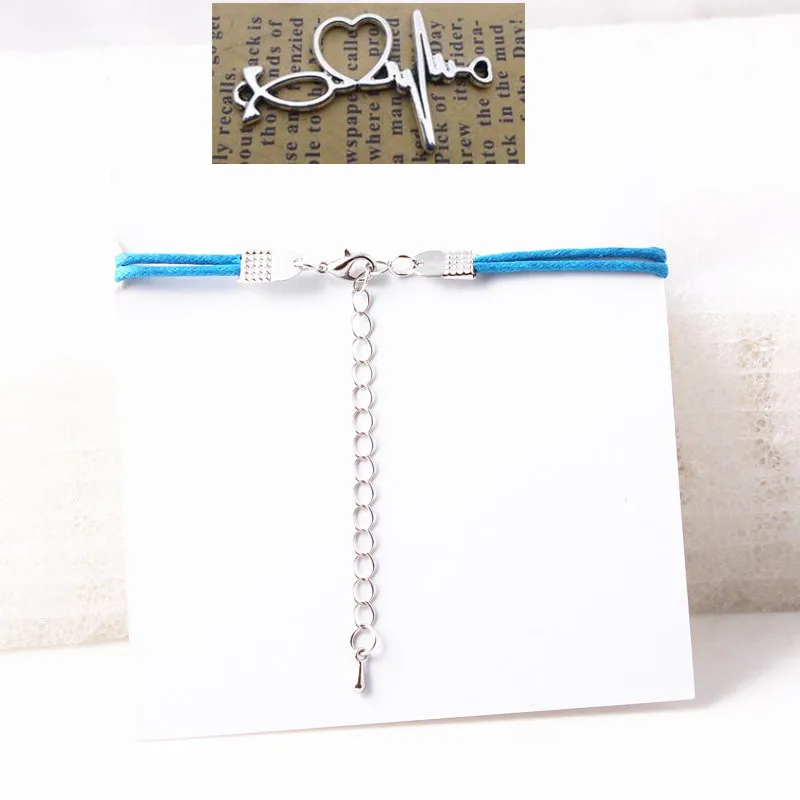 Браслет с волнистым сердечком романтичный электрокардиограммой браслет