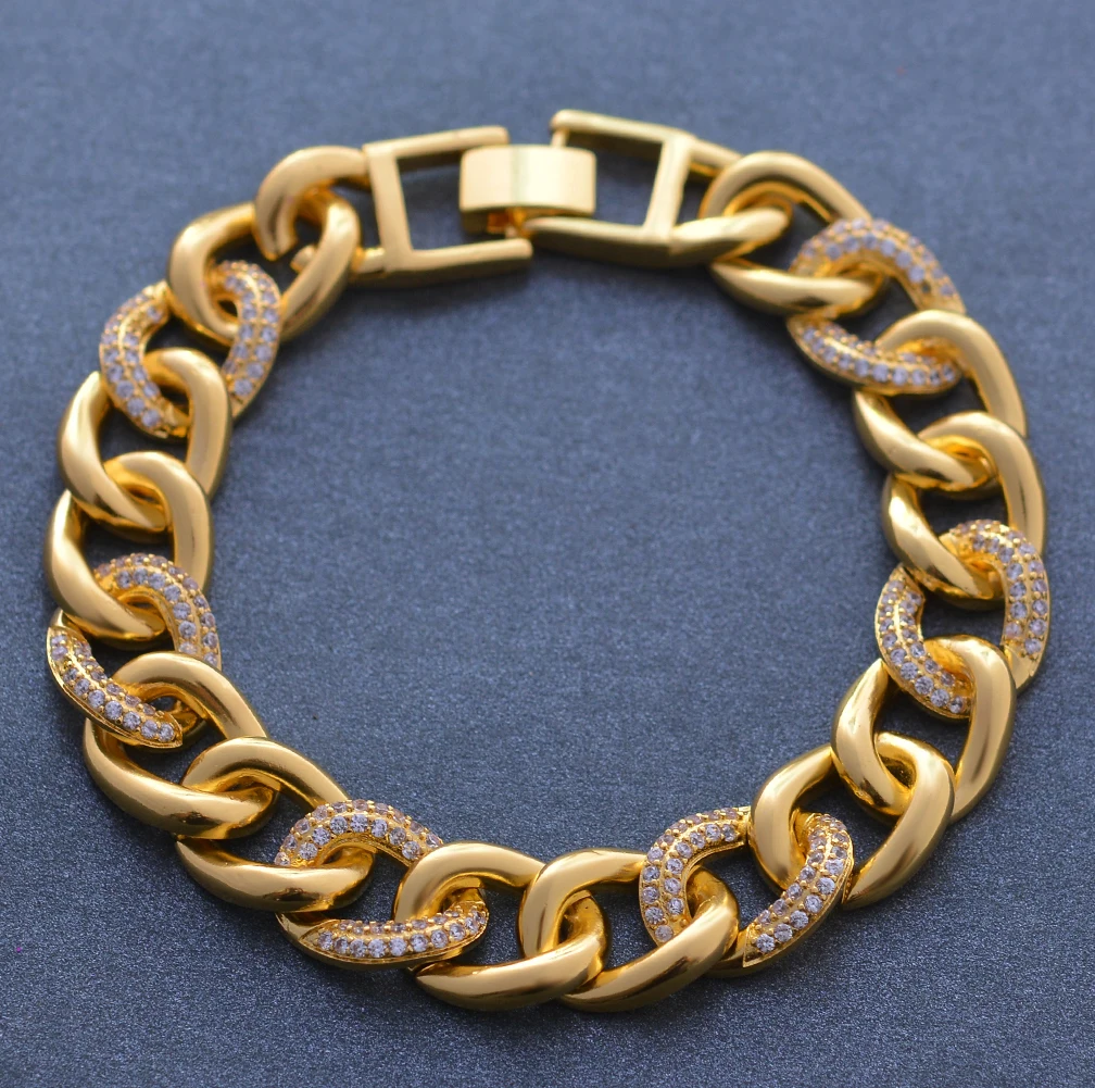 Wando 24K брендовый Модный свадебный браслет ААА кубический белый циркон золотой