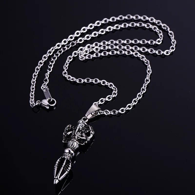 Мужское ожерелье из титановой стали с перекрестной границей | Украшения и