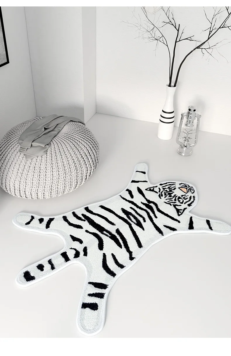 Домашний вход коврик для ванной белый желтый мультяшный животный тигровый