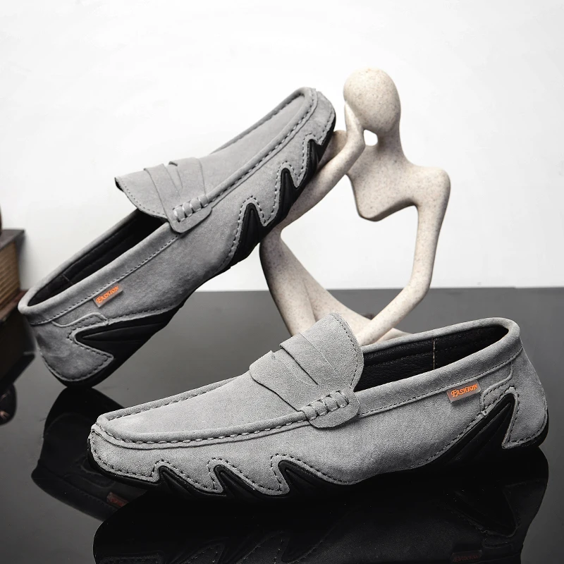 Новые модные мужские лоферы удобная повседневная обувь на плоской подошве