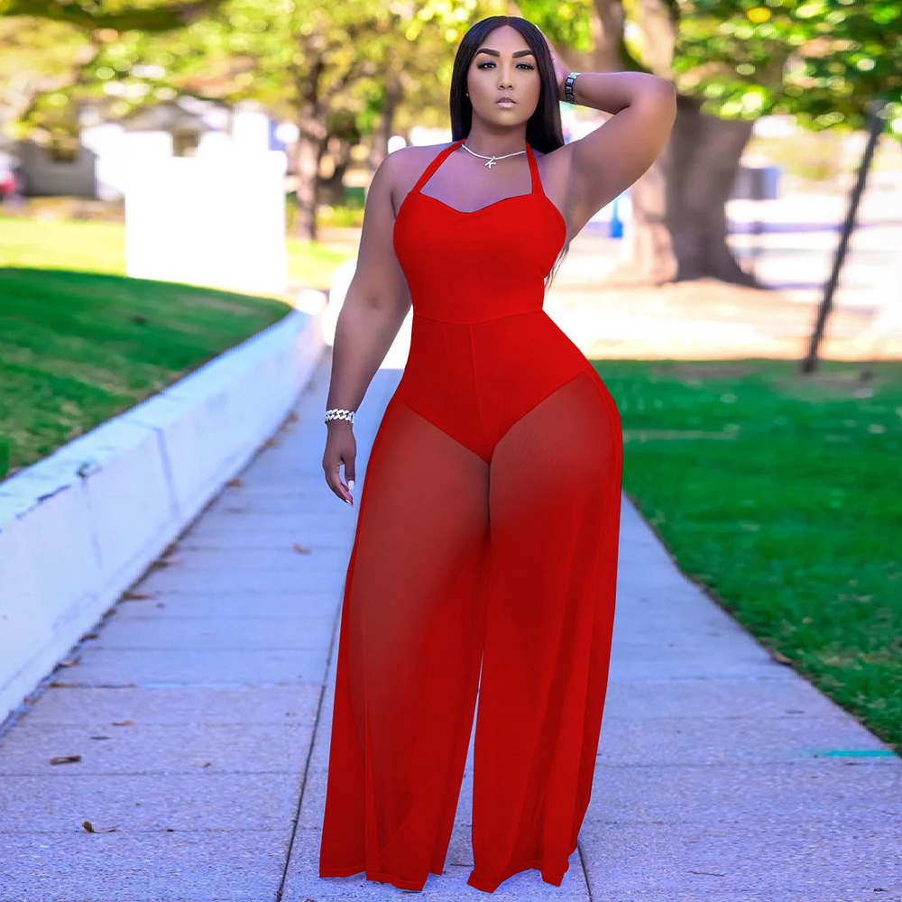 Комбинезон женский сетчатый hirigin комбинезон с широкими штанинами для дня