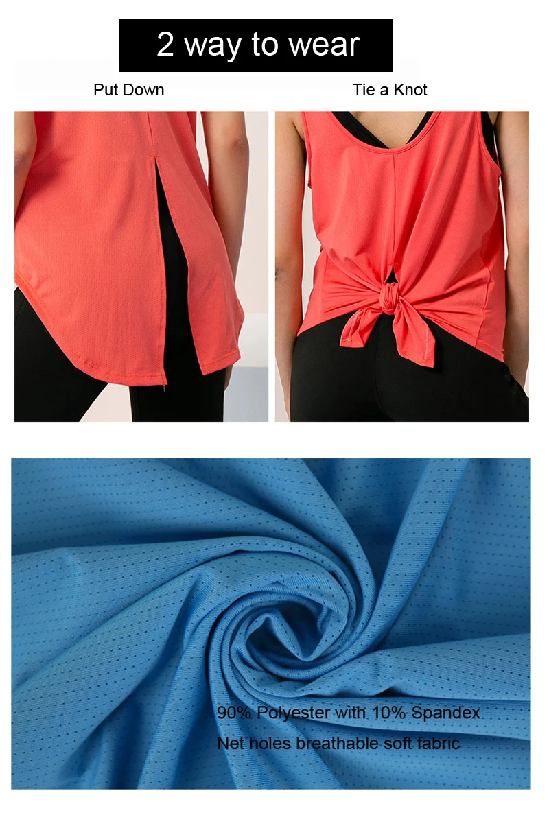 Женский спортивный жилет свободная дышащая быстросохнущая футболка оранжевого