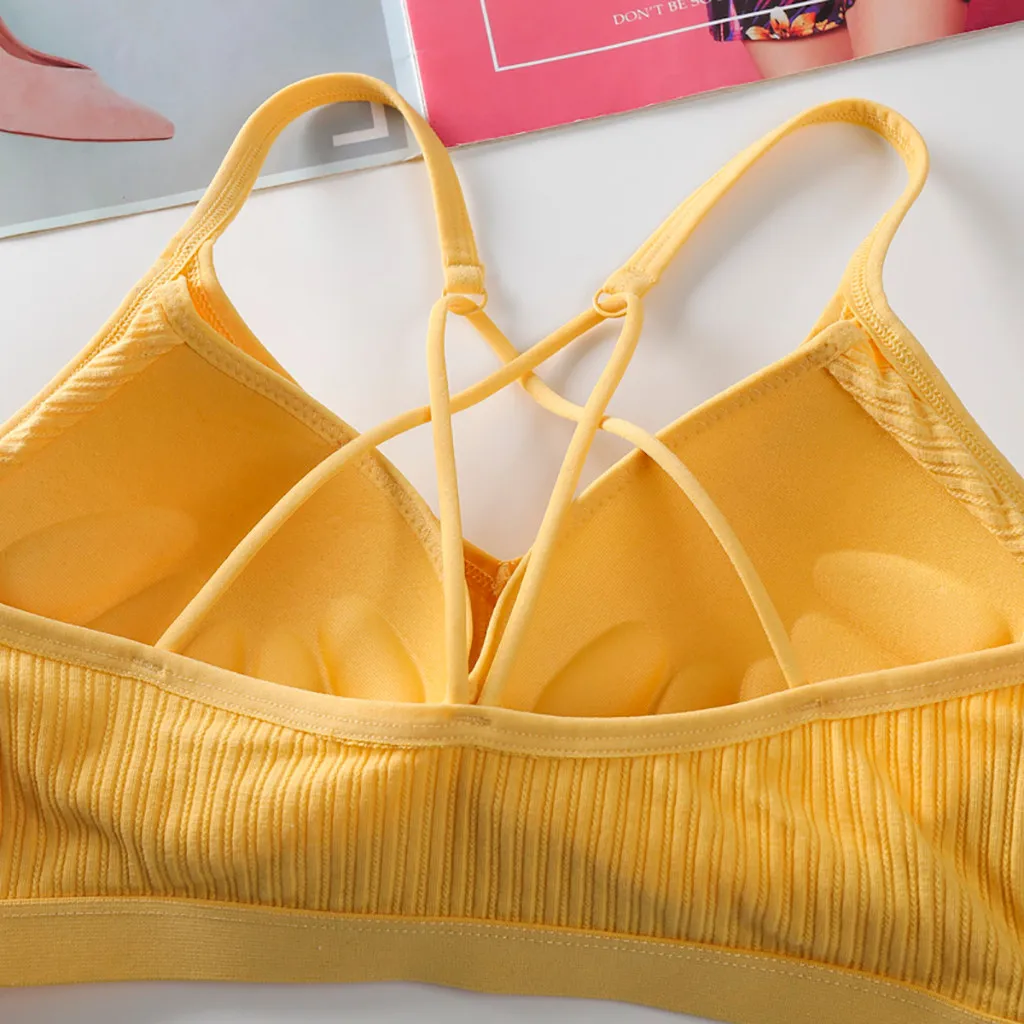 

Women Sexy Wireless Bra Top Vest Breathable Chest Pad Wearing Sports Underwear Bralette Seamless Push Up Bras For Women J50