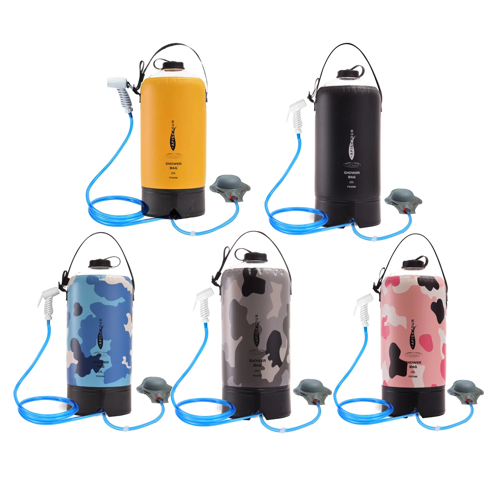 

10L Inflatable Camping Shower Bag with Foot Pump for Beach Swim Hiking