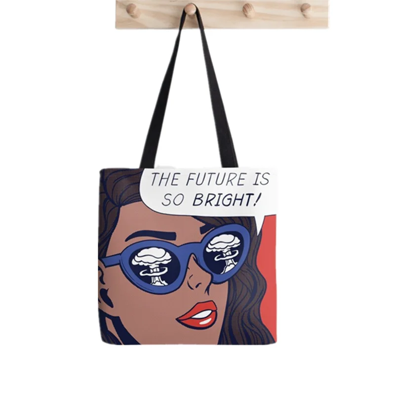 

2021 Shopper Pop Optimism Girl Throw printed Tote Bag women Harajuku shopper handbag girl Shoulder shopping bag Lady Canvas Bag