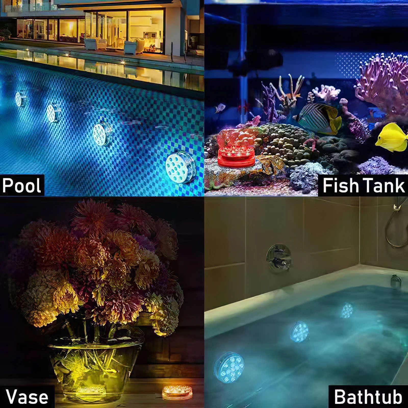 

Upgrade 13led RGB underwater lamp IP68 waterproof diving LED lamp 16 color swimming pool lamp with sucker fountain lamp in 2021