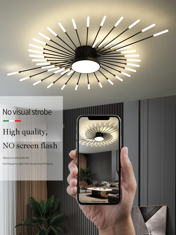 $51.58 Modern LED Ceiling Lamp Light Gold/Black Bedroom Dining Room Lighting Bathroom Hotel Chandelier Factory Direct Sales 90v-220v