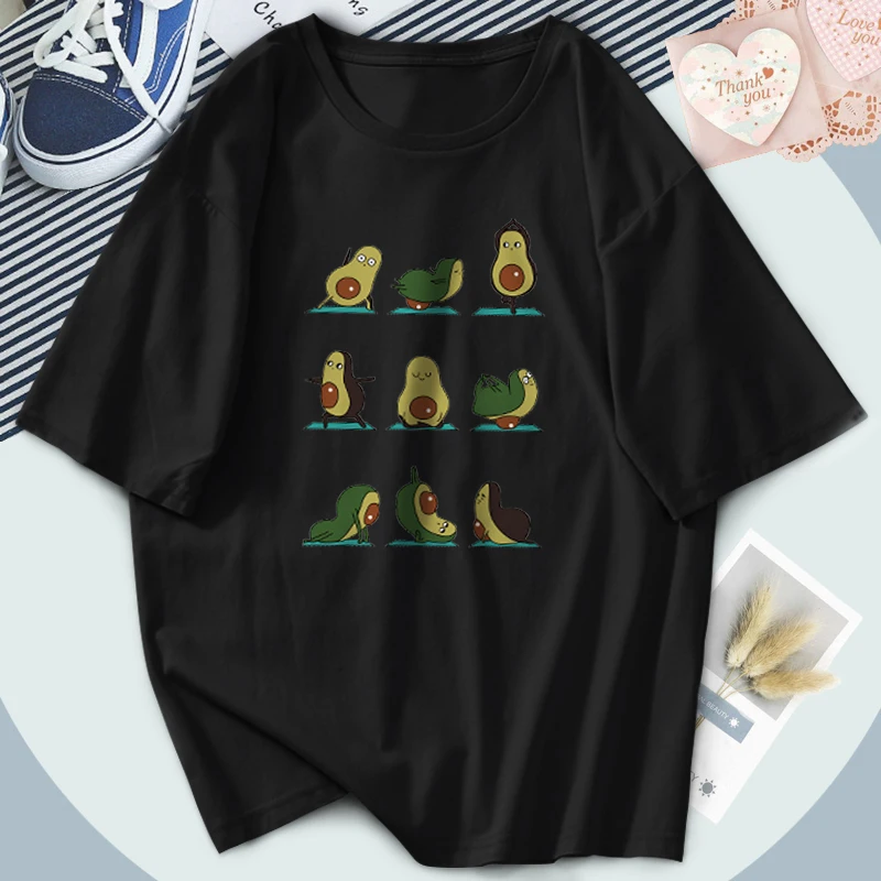 

Уличные футболки с авокадо для косплея, женские футболки в стиле Харадзюку, футболки с короткими рукавами и круглым вырезом, размера плюс, ч...