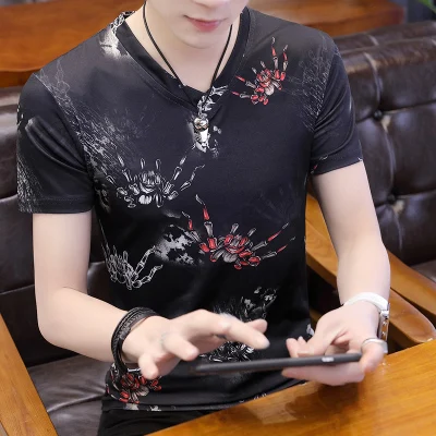

Summer men's business casual short sleeve t-shirt 2469