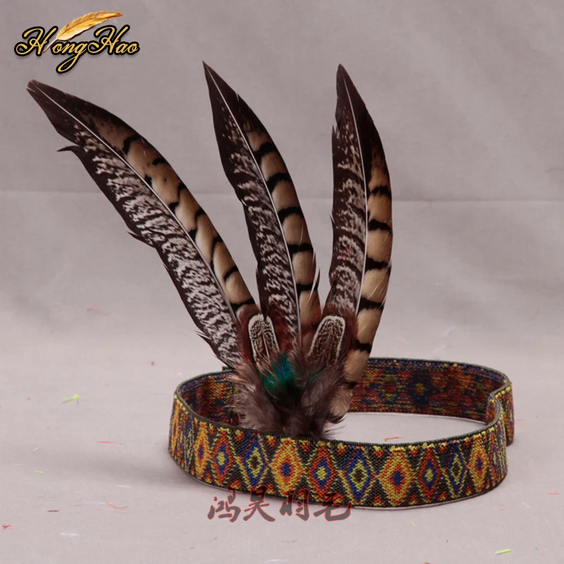 Повязка на голову из перьев головной убор перья Индии Для головного убора