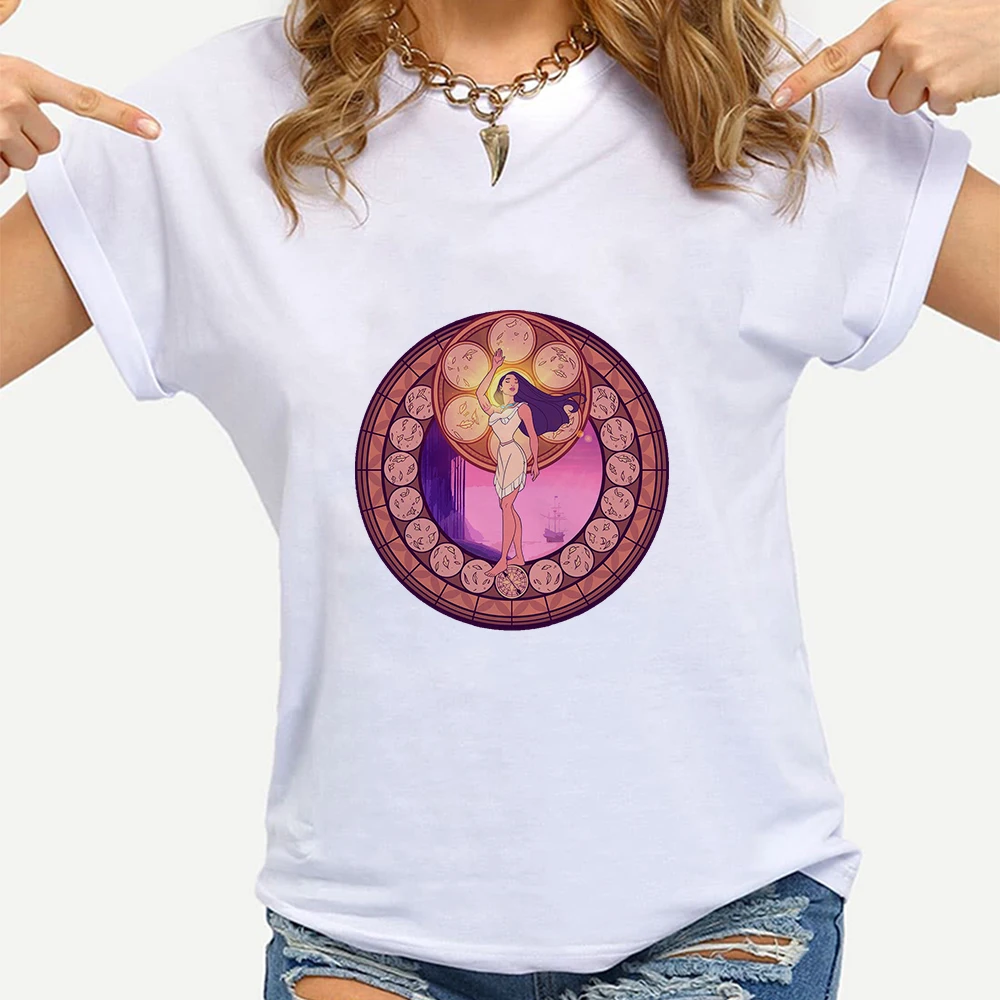 

Pocahontas Fairy Tale Women's T Shirts Design Funny Oversize Hipster 90S Travel 2021 Short Sleeve Spain Ropa Tumblr Mujer