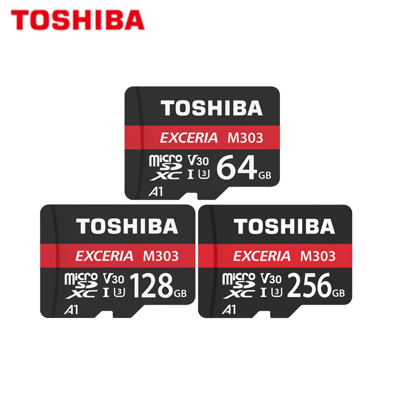 Micro SD карта TOSHIBA EXCERIA M303 256 ГБ 128 Гб 64 SDXC памяти A1 U3 V30 класс 10 TF Поддержка официальной