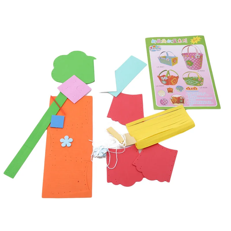 Дети DIY сборка ручной работы плетеная корзина милый цветок стиль ремесла