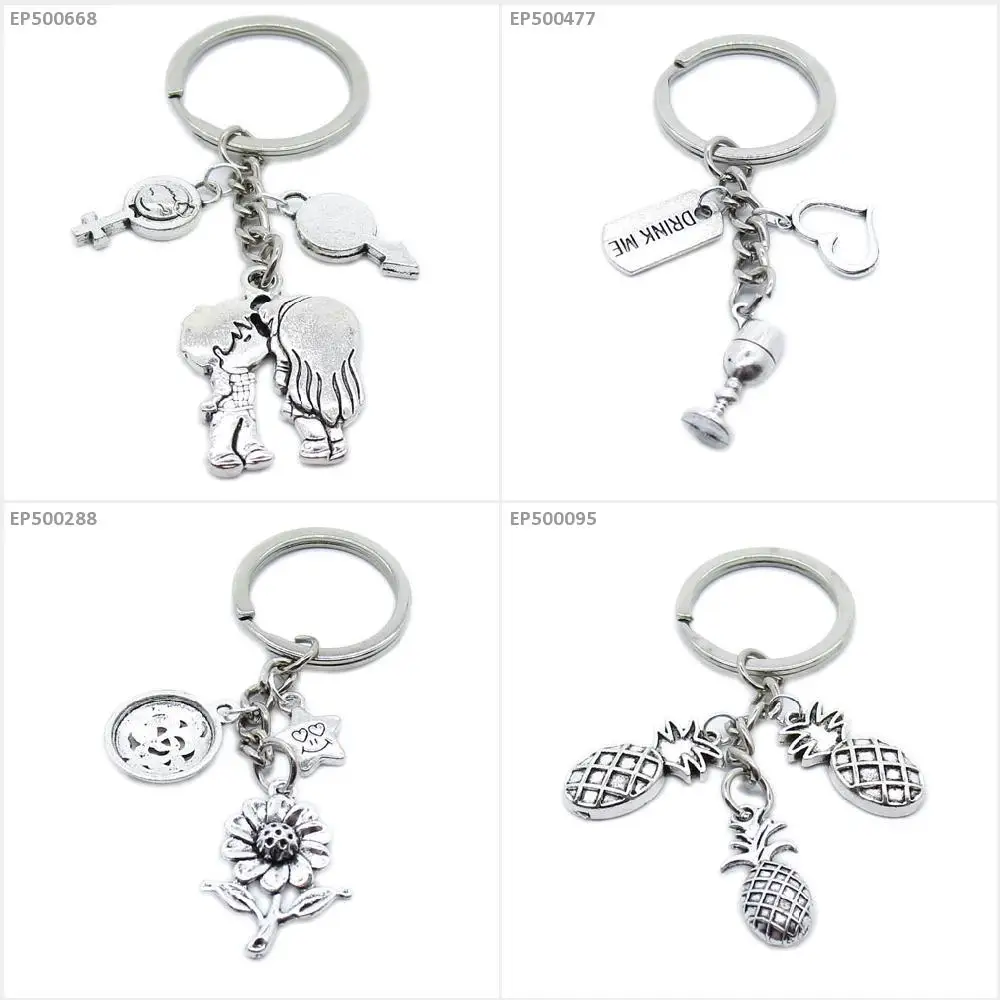 Брелок для ключей ананас подсолнух тег цветок звезда пентаграмма лицо смайлик