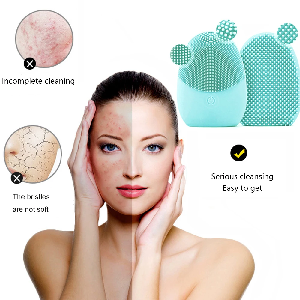 Щетка для чистки лица электрическая Массажная щетка мытья Глубокая чистка пор