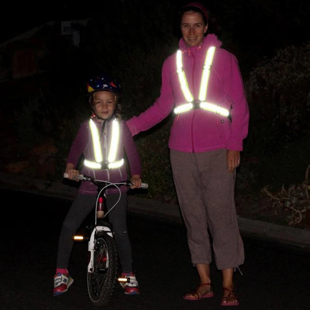 

Universal Reflective Straps Night Work Security Running Cycling Safety Reflective Vest High Visibility Reflective Safety Jacket