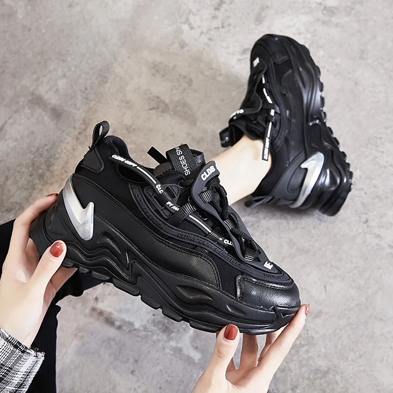 

Winter Women Shoes Casual Comfortable Sneakers Female Thick Sole Trifle Chunky Dad Shoes Women Plus Velet Lady Platform Trainers