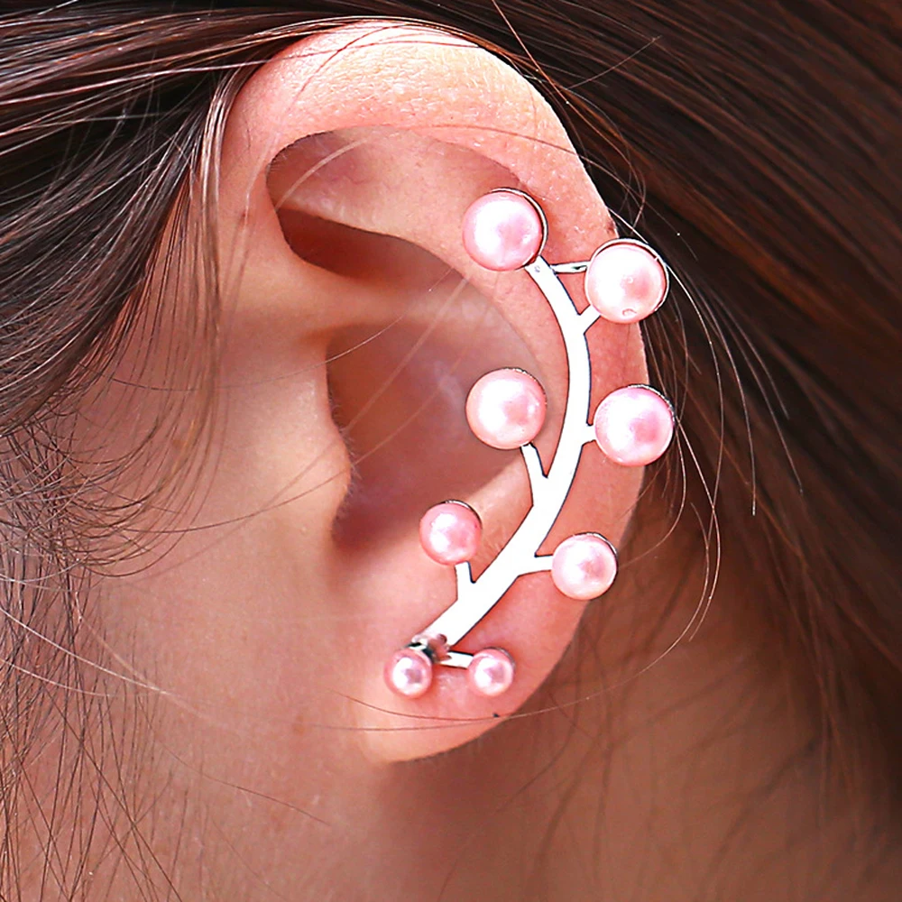 

Pearl Earring For Women Leaves Shape Stainless Steel Elegant Shiny Engagement Wedding Stud Earrings Fashion Jewelry Accesories