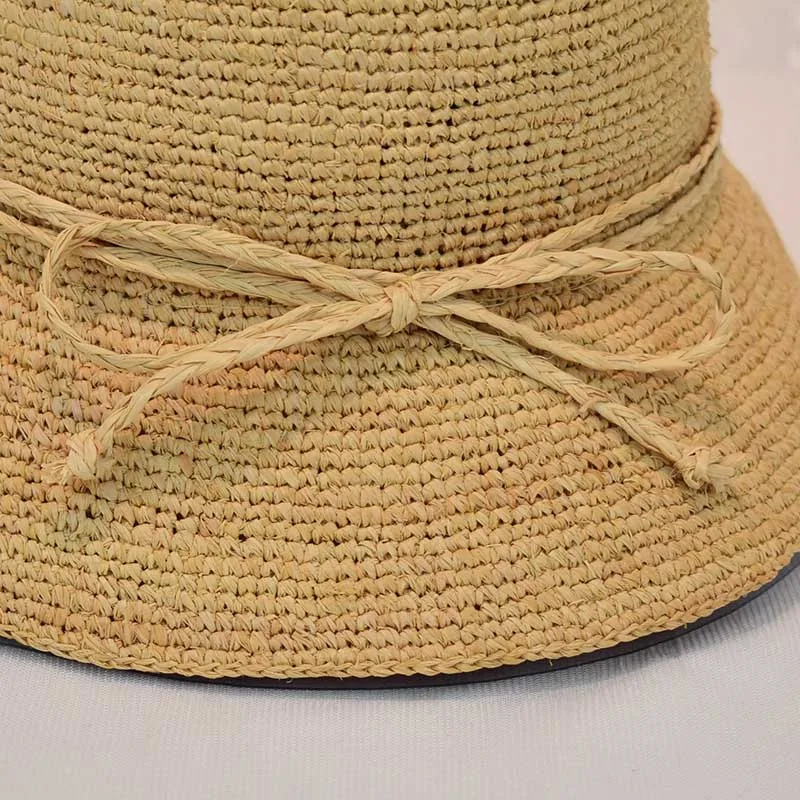 Женская соломенная шляпка из рафии пляжная шляпа с широкими полями SWDS018 летняя 2019