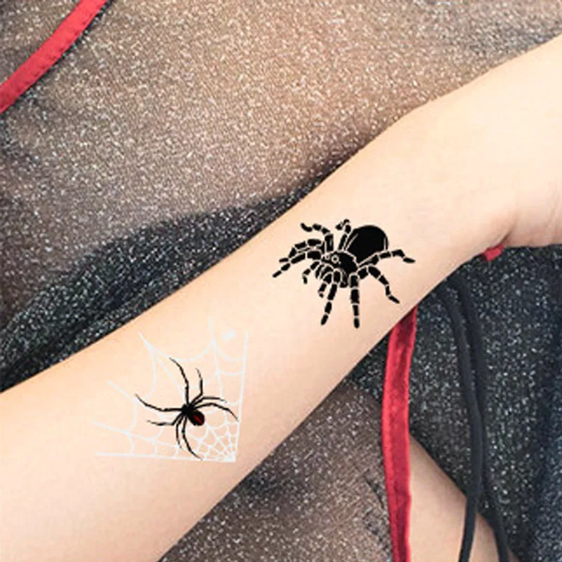 Тату-Наклейка 3D для пауков временная Водонепроницаемая наклейка с ужасами