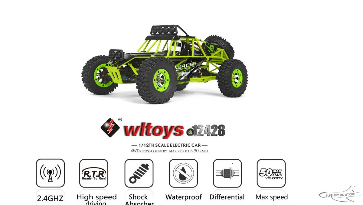 Wltoys 12428 RC автомобиль 1/12 2,4G 4WD электрические машины матовый Рок Гусеничный RTR радиоуправляемые игрушки автомобиль внедорожник йети