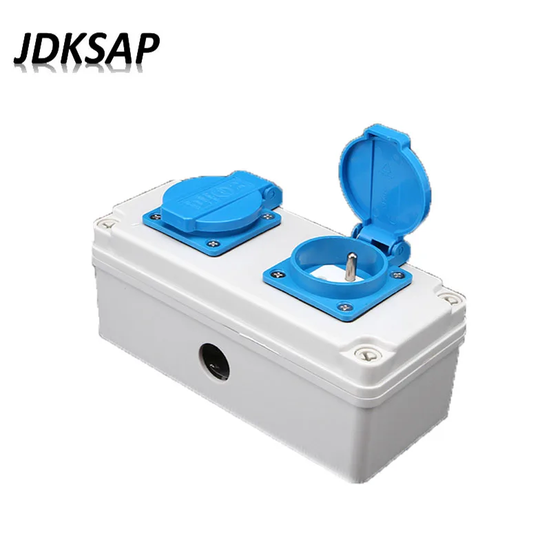 

IP44Waterproof гнездо 16A доклад CE стены влагостойкая Пылезащитная Мощность розетка двойная французский Стандартный на открытом воздухе электриче...